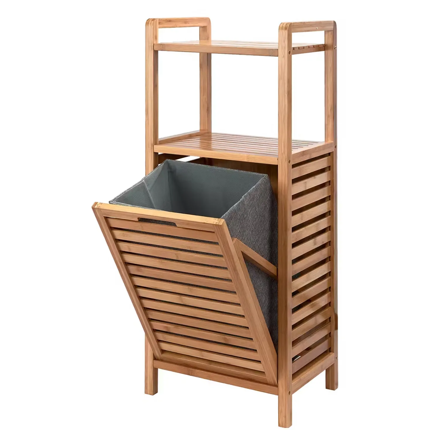BIG BAMBOO Regal mit Wäschekorb
