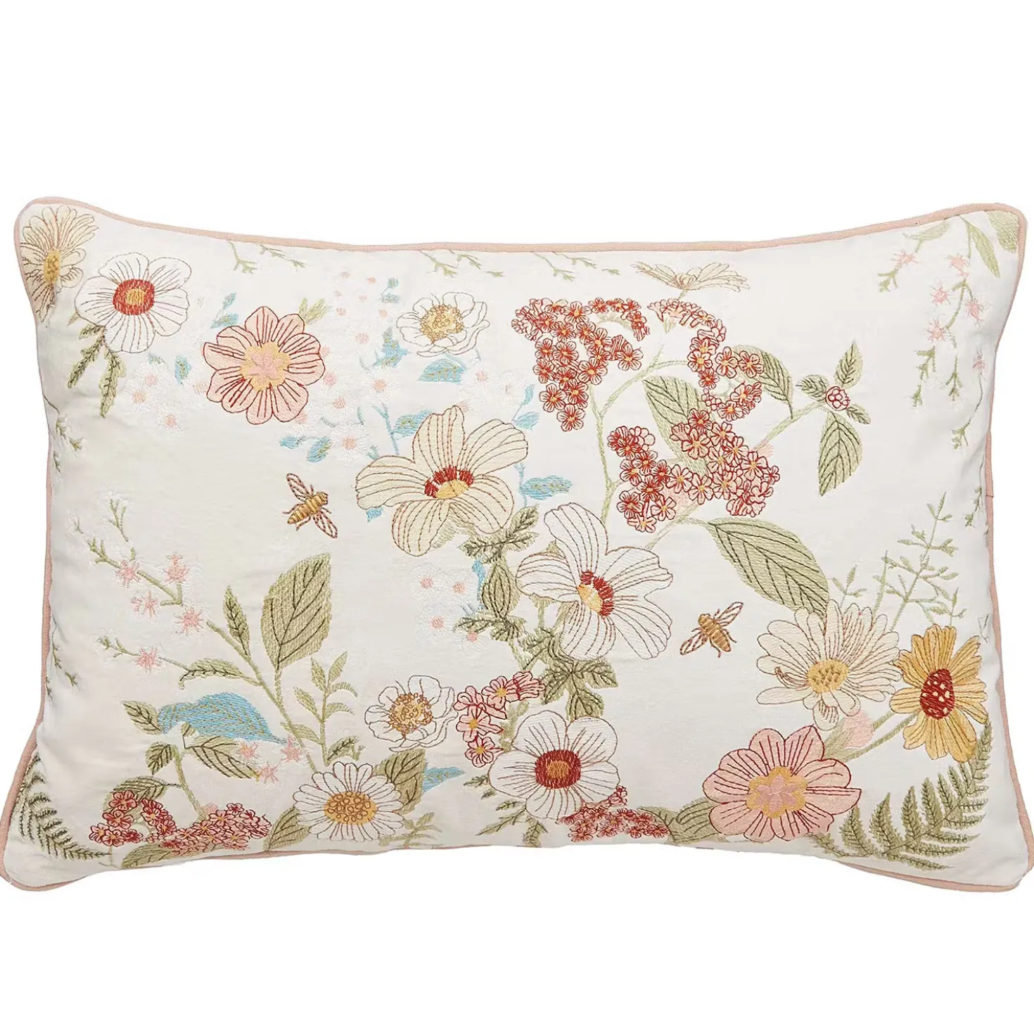 COTTON VELVET Dekokissen Blumen