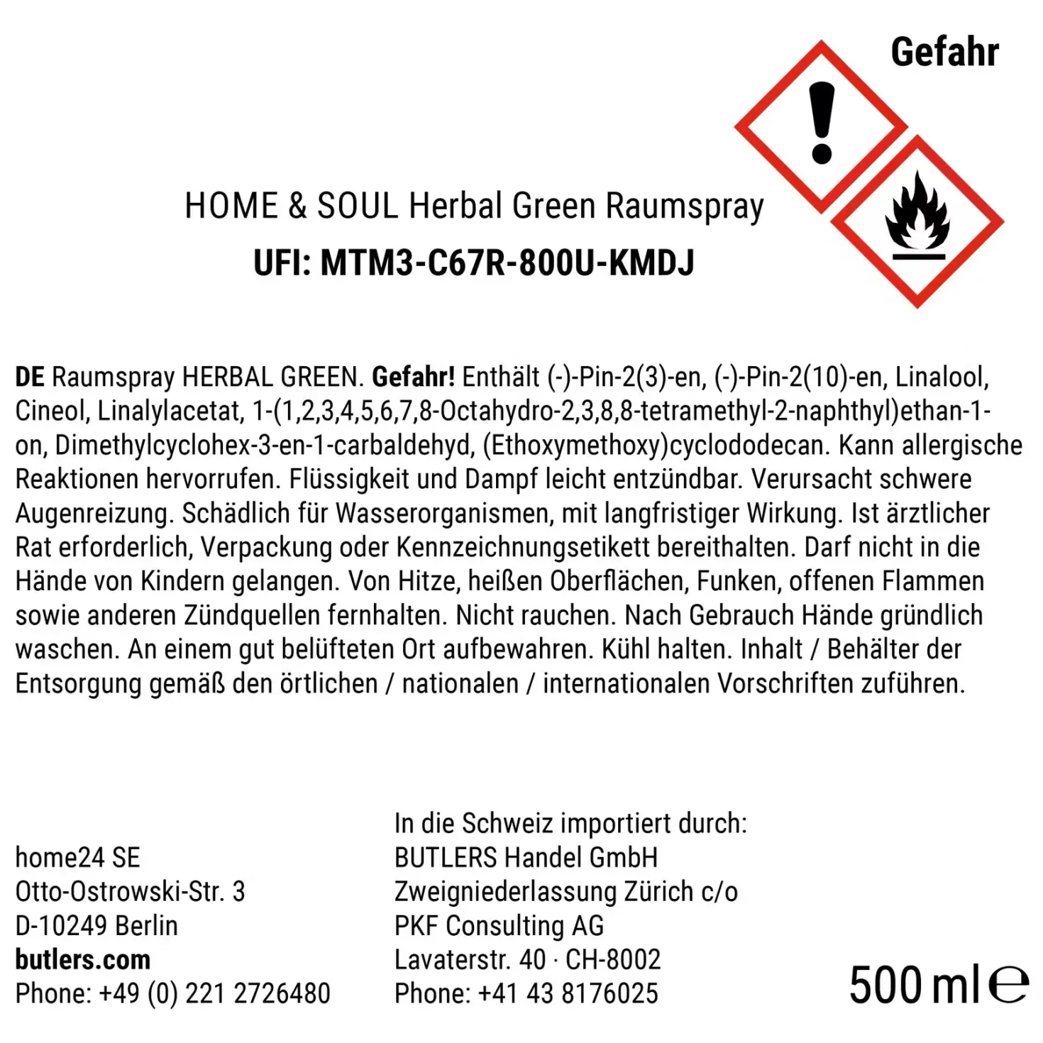 HOME & SOUL Raumspray X Herbal Green